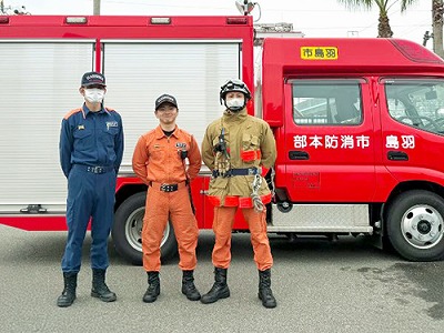 避難訓練にご協力くださった羽島市消防本部のみなさん