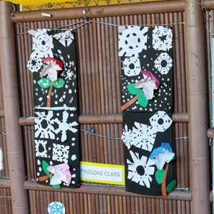 年長クラスの生徒の2月製作物