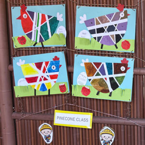 年長クラスの生徒の作品 にわとり